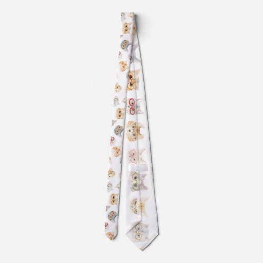 眼 猫 (kat met bril/gato com óculos) stropdas (Achterkant)