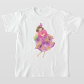 着物ドレスの女の子とハート T-SHIRT (Laagn)