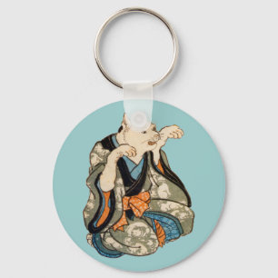 着 物 猫, 芳 Kimono Cat, Yoshifuji, Ukiyo-e Sleutelhanger