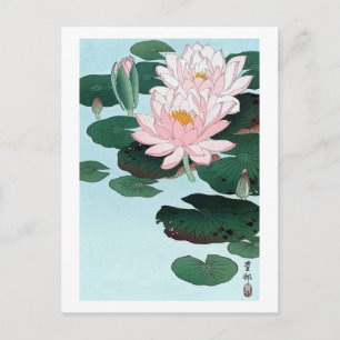 睡 蓮, 古 Water Lily, Koson, Ukiyo-e Briefkaart