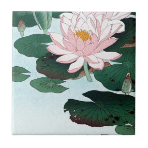 睡 蓮, 古 Water Lily, Koson, Ukiyo-e Tegeltje