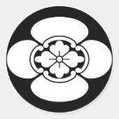 石持ち地抜き木瓜 RONDE STICKER (Voorkant)