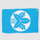 石持ち地抜き立ち沢瀉 ゴルフタオル GOLFHANDDOEK (Horizontaal)