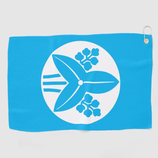 石持ち地抜き立ち沢瀉 ゴルフタオル GOLFHANDDOEK (Horizontaal)