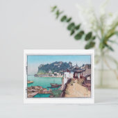 石 鐘 山, Shak Chung Shan, Hiroshi Yoshida, Woodcut Briefkaart (Staand voorkant)