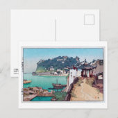 石 鐘 山, Shak Chung Shan, Hiroshi Yoshida, Woodcut Briefkaart (Voorkant / Achterkant)