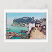 石 鐘 山, Shak Chung Shan, Hiroshi Yoshida, Woodcut Briefkaart (Voorkant)