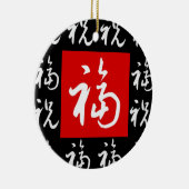 福(Fu) Good-Fortune & Blessings Chinese Gift Keramisch Ornament (Rechts)