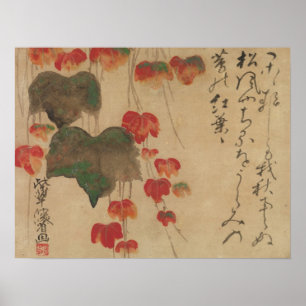 秋 蔦, 乾 Autumn Ivy, Kenzan, Japan Art Poster