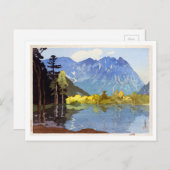 穂 岳, Mount Hotaka, Hiroshi Yoshida, Woodcut Briefkaart (Voorkant / Achterkant)