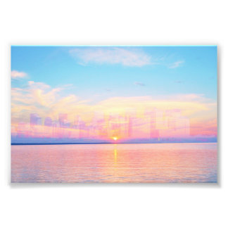 空、海、または近代都市の風景　フォトプリント FOTO AFDRUK