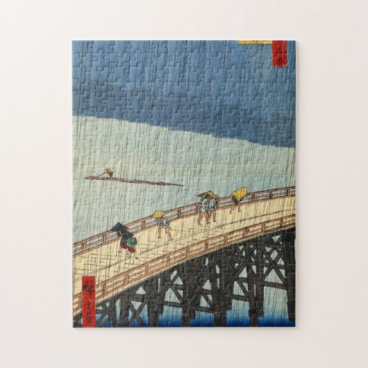 突 然 雨, 広 sudden Rain, Hiroshige, Ukiyo-e Legpuzzel (Verticaal)
