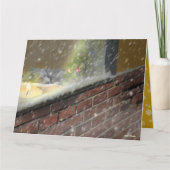 窓辺のキャンドル・眠る犬 (2)　クリスマスカード KAART (Voorkant)