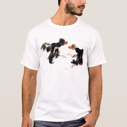 竹内栖鳳　軍鶏　闘鶏　鶏　ニワトリ　グッズ T-SHIRT (Voorkant)