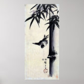 竹 に 雀, 歌 広 Bamboe & Sparrow, Hiroshige, Sumi-e Poster (Voorkant)