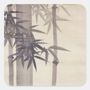 竹, 其 一 Bamboo, Kiitsu, Japan Art Vierkante Sticker