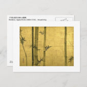 竹 図, 光 琳 Bamboo, Ogata Kōrin, Sumi-e Briefkaart (Voorkant / Achterkant)