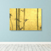 竹 図, 光 琳 Bamboo, Ogata Kōrin, Sumi-e Canvas Afdruk (Insitu (Houten vloer))