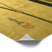 竹 図, 光 琳 Bamboo, Ogata Kōrin, Sumi-e Poster (Hoek)