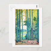 竹 林, Bamboe grove, Hiroshi Yoshida, Woodcut Briefkaart (Voorkant / Achterkant)