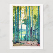 竹 林, Bamboe grove, Hiroshi Yoshida, Woodcut Briefkaart (Voorkant)