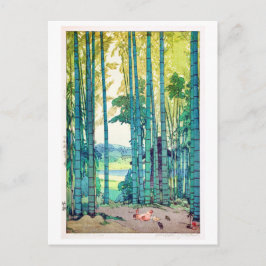 竹 林, Bamboe grove, Hiroshi Yoshida, Woodcut Briefkaart