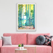 竹 林, Bamboe grove, Hiroshi Yoshida, Woodcut Canvas Afdruk (Insitu (Woonkamer))