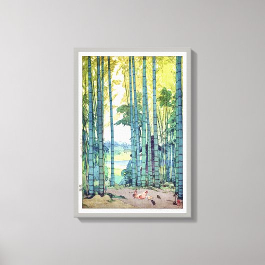 竹 林, Bamboe grove, Hiroshi Yoshida, Woodcut Canvas Afdruk (Voorkant)