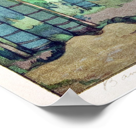 竹 林, Bamboe grove, Hiroshi Yoshida, Woodcut Poster (Hoek)