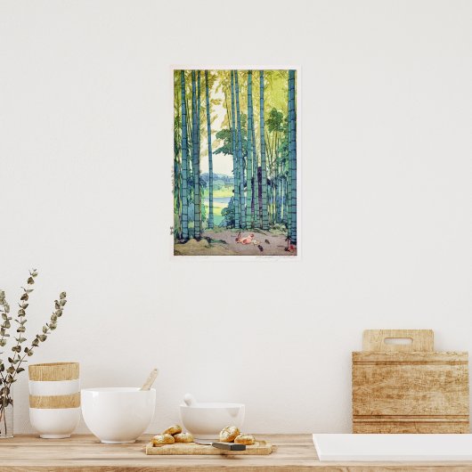 竹 林, Bamboe grove, Hiroshi Yoshida, Woodcut Poster (Keuken)