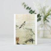 竹 雀, 可 Sparrow en Bamboo (details), Kao Briefkaart (Staand voorkant)