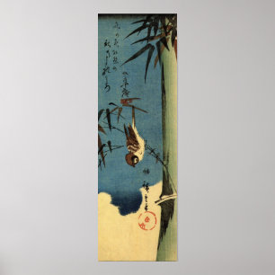 竹 雀, 広 Bamboe en Sparrow, Hiroshige, Ukiyo-e Poster