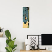 竹 雀, 広 Bamboe en Sparrow, Hiroshige, Ukiyo-e Poster (Thuiskantoor)