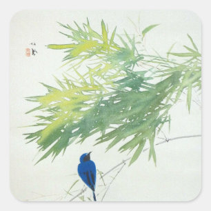 竹 青 鳥, 栖 Bamboe en Blauwe vogel, Seihō, Japanse ku Vierkante Sticker