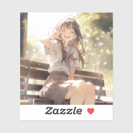 笑顔で3ピースJKシール|寿司娘 Seal GenerativeAI Sticker (Vel)