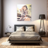 笑顔で3ピースJK アートパネル|寿司娘 Art Panel GenerativeAI Canvas Afdruk