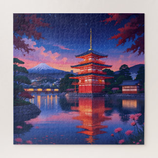 「紅葉の夜、富士に願う(Autumn Night, Wishing on Fuji)」 Legpuzzel