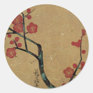 紅 梅 図, 光 Plum Blossom, Kōrin Ronde Sticker