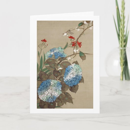 紫陽花, 抱一 Hydrangea hortensia, Hōitsu Kaart (Voorkant)