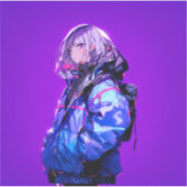 紫/Purple Seal | 東京娘 GenerartiveAI Sticker (Voorkant)