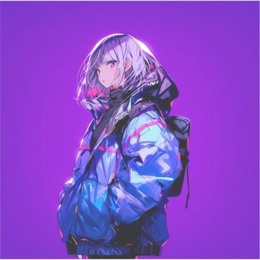 紫/Purple Seal | 東京娘 GenerartiveAI Sticker (Voorkant)