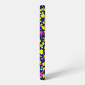 紺地に黄色とピンクの花模様　和風　着物柄 SAMSUNG GALAXY HOESJE (Linkerkant)