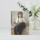 編 み を す る 少2 BRIEFKAART (Staand voorkant)