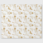 縁起の良い金色の日本の鶴模様 CADEAUPAPIER (Vlak)