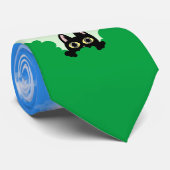 繁みの中から見てるにゃん猫(青空) ネクタイ STROPDAS (Opgerold)