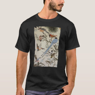 群 鳥, 中 道 雲, vogels (detail), Nakazumi Doun T-shirt