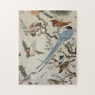 群 鳥 図, 中 道 雲, Birds(detail), Doun Legpuzzel