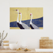 群 鶴 図 分, 風 (details), Kiitsu, 屏部 Poster (Keuken)