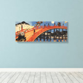 義 と 慶, 国 芳, Yoshitsune & Benkei, Kuniyoshi, Ukiyo- Canvas Afdruk (Insitu (Houten vloer))