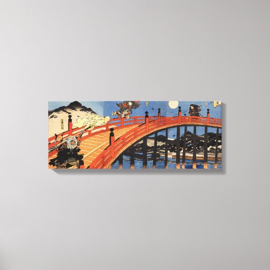 義 と 慶, 国 芳, Yoshitsune & Benkei, Kuniyoshi, Ukiyo- Canvas Afdruk (Voorkant)